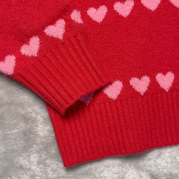 Old Navy So Soft Valentine Print Red with Pink Hearts Cardigan Womens Size M NEW - Picture 10 of 10